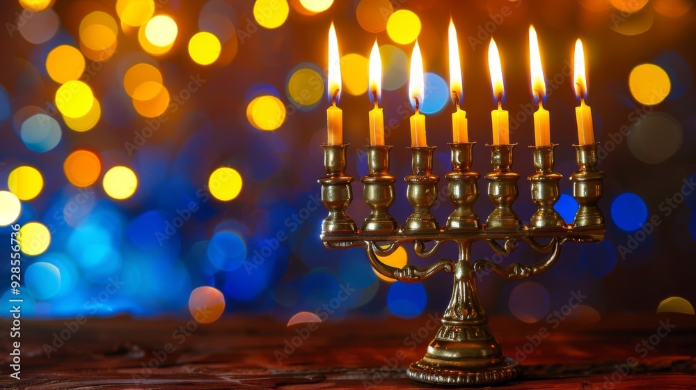 Hanukkah menorah candles background illustration generated by ai Hanukkah menorah candles background illustration generated by ai