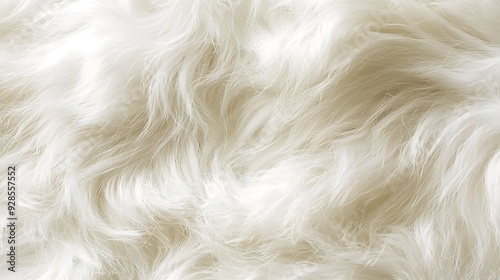 A fluffy white rabbit fur texture with delicate fibers photo