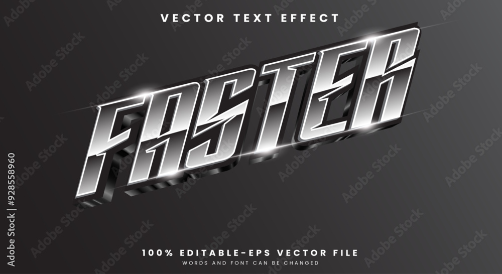 Obraz premium Faster editable text effect Template suitable for Sport and Champion text style