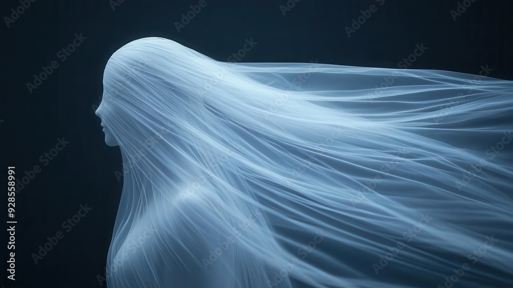 Ghost bride with a flowing veil Ghost bride with a flowing veil