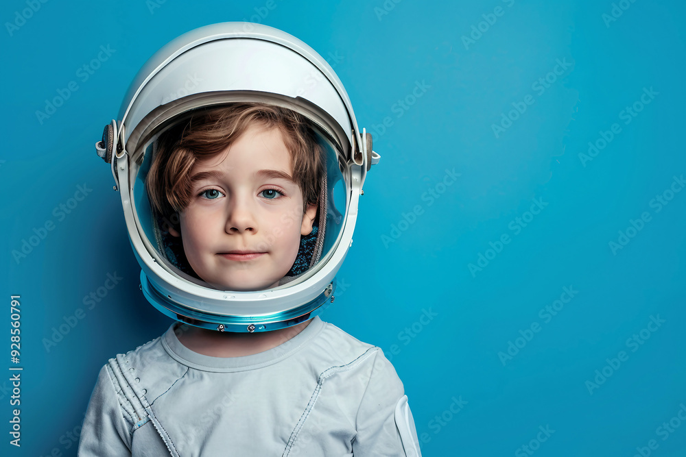 Generated with AI portrait of adorable cute child cosmonaut Generated with AI portrait of adorable cute child cosmonaut