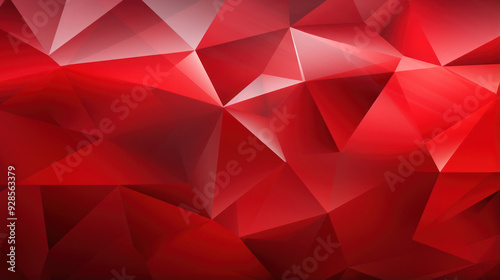 Fototapeta Naklejka Na Ścianę i Meble -  Geometric abstract pattern composed of various shades of red triangles and polygons. Three-dimensional effect. Gradient of colors. Geometry in art, aesthetically background.
