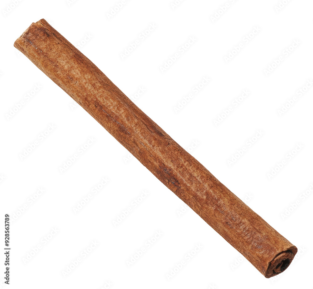 Cinnamon stick on a white background, cut out - stock png. Cinnamon stick on a white background, cut out - stock png.