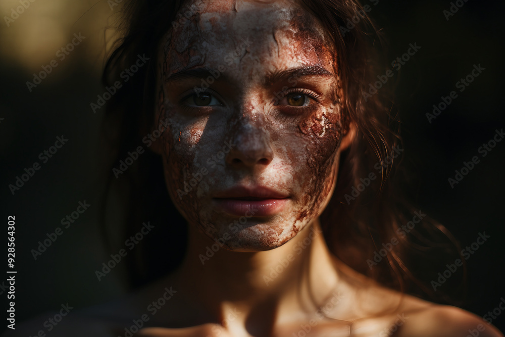Generative AI picture of a young person allergic reaction on skin Generative AI picture of a young person allergic reaction on skin