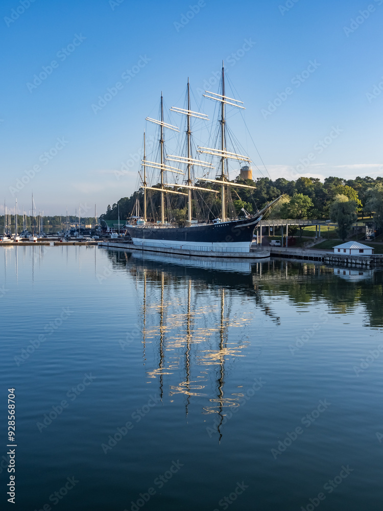 sailing into Mariehamn harbour sweden Europe sailing into Mariehamn harbour sweden Europe