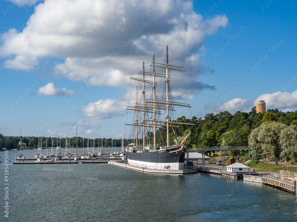sailing into Mariehamn harbour sweden Europe sailing into Mariehamn harbour sweden Europe