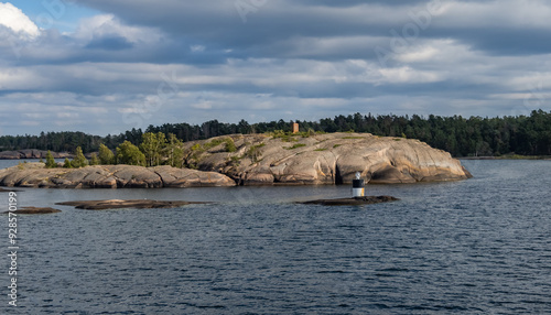 sailing into Mariehamn harbour sweden Europe photo