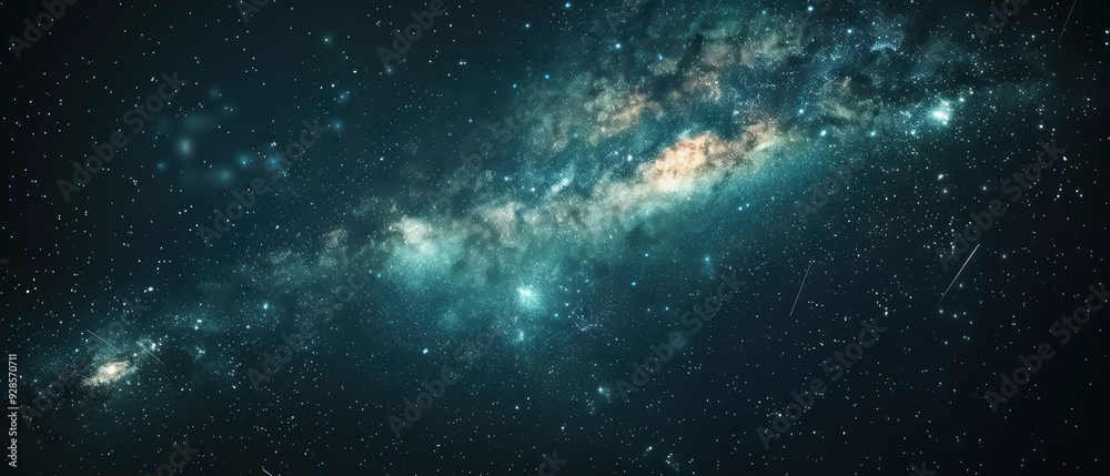 Fototapeta premium Celestial Symphony: Mesmerizing Meteor Shower in Astrophotography