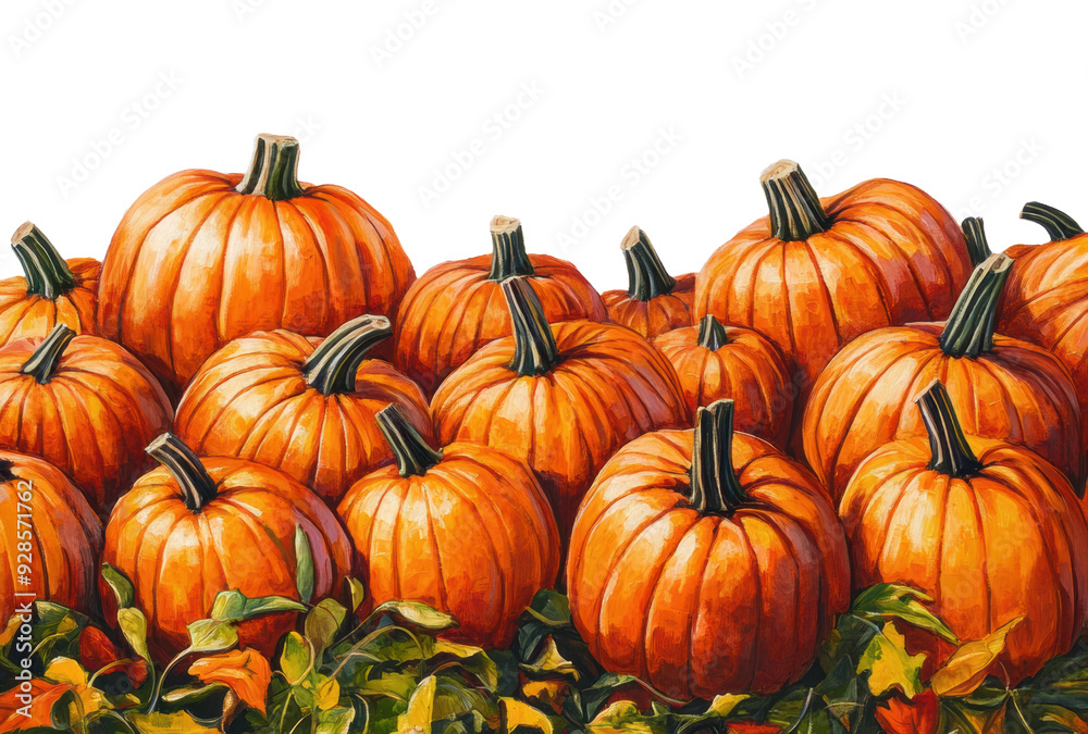 Harvest of pumpkins in autumn at a local farm, cut out - stock png. Harvest of pumpkins in autumn at a local farm, cut out - stock png.