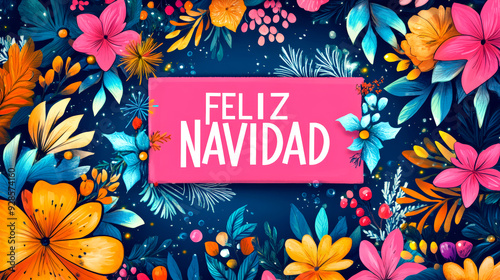 Colorful Christmas card with 