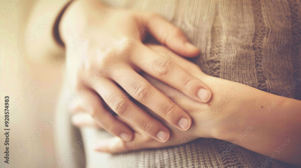 Close-up of hands exchanging a comforting hug, with warm tones and soft focus Close-up of hands exchanging a comforting hug, with warm tones and soft focus
