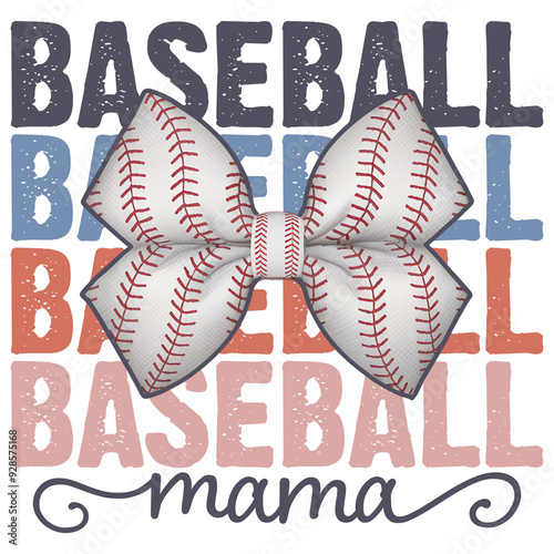 Photography Baseball mama retro coquette bow, best baseball family bow designs