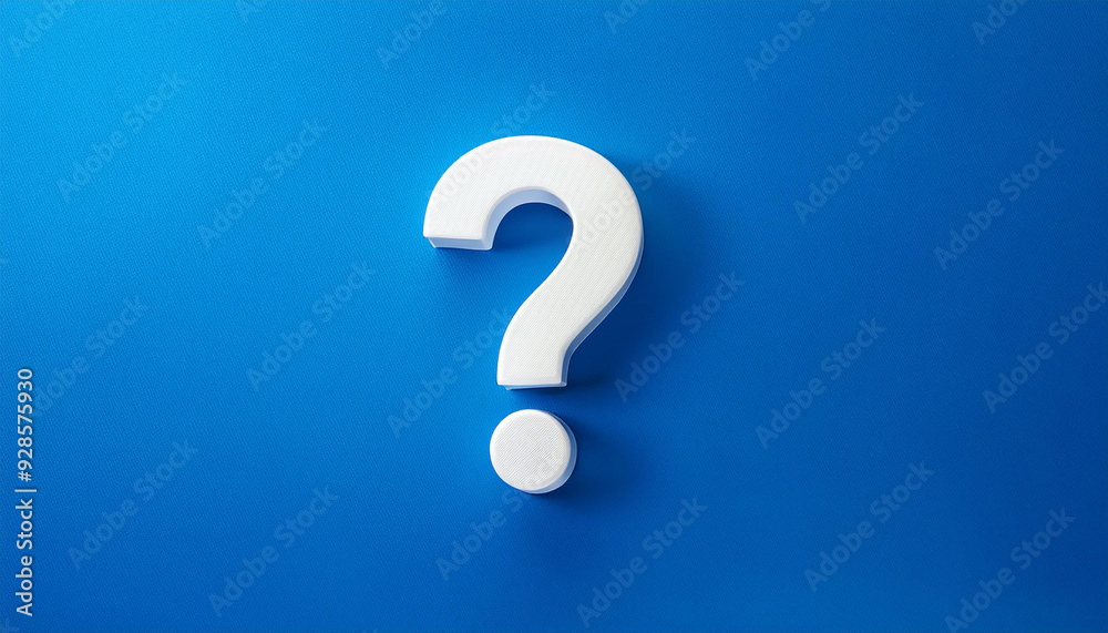 Question mark on blue background. 3D rendering. FAQ and QA. Problem solution. Question mark on blue background. 3D rendering. FAQ and QA. Problem solution.