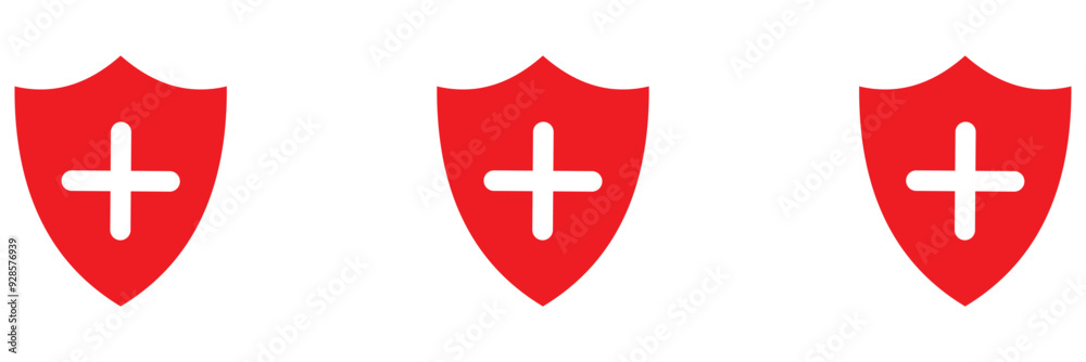 Obraz premium Shield with cross icon