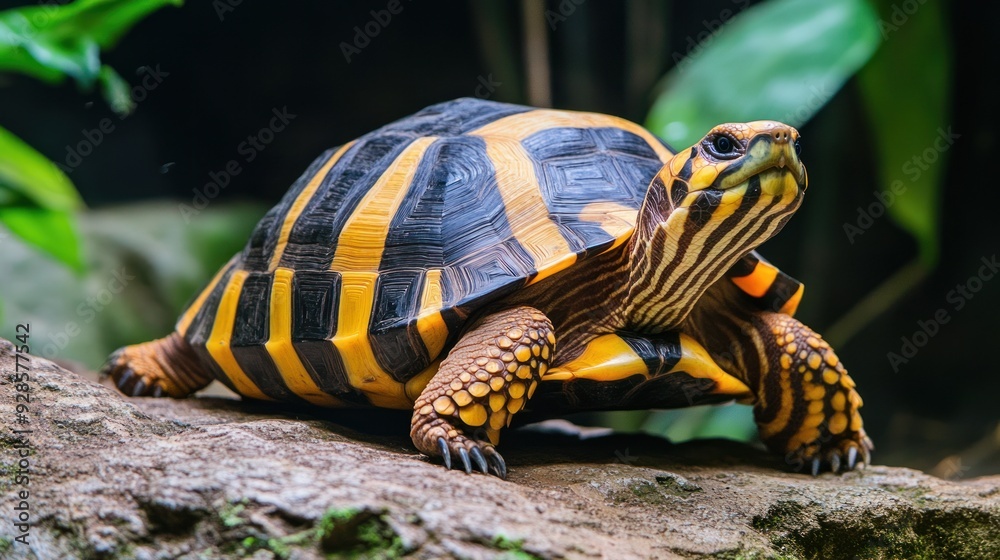 Striped Turtle in its Natural Habitat Striped Turtle in its Natural Habitat