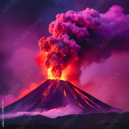 Majestic Volcano Erupting - Perfect for Nature Art, Educational Projects, and Dynamic Decor