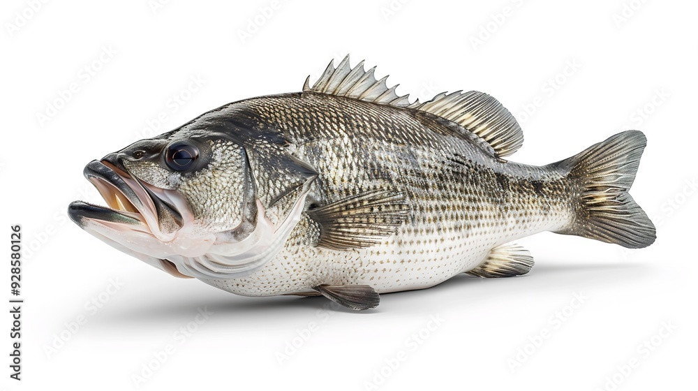 Fresh big fish on white background