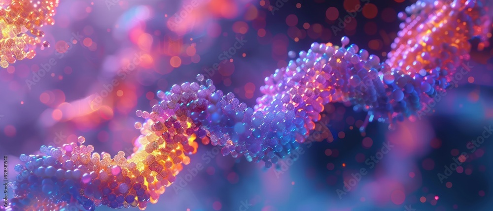 Futuristic  Hologram of Vibrant Gene Sequence in Stunning 