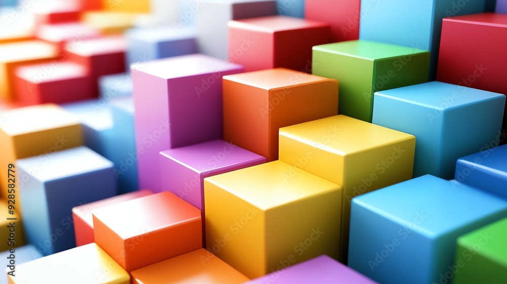 A vibrant arrangement of colorful blocks stacked together, creating an engaging and lively visual pattern. A vibrant arrangement of colorful blocks stacked together, creating an engaging and lively visual pattern.