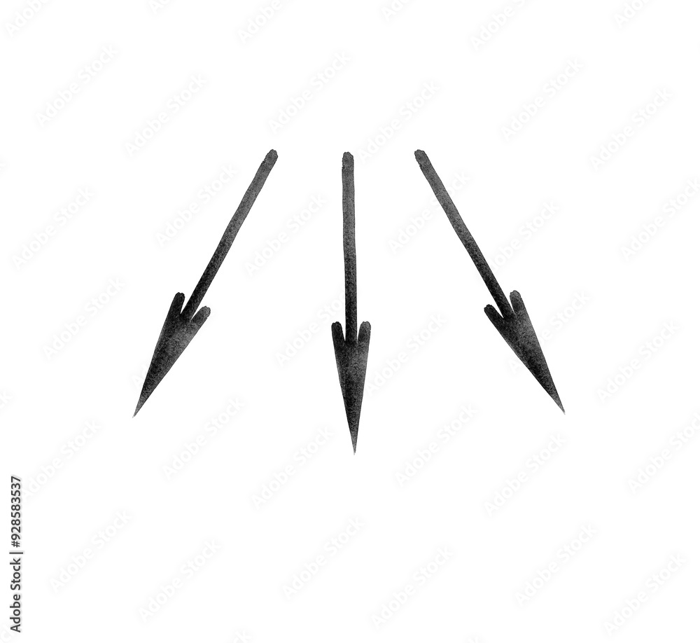 Black arrows isolated on white background Black arrows isolated on white background