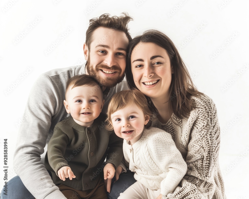 Family father mother son daughter kid studio photo white background Family father mother son daughter kid studio photo white background
