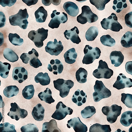 Watercolor Leopard Seamless Pattern © Yasmeen
