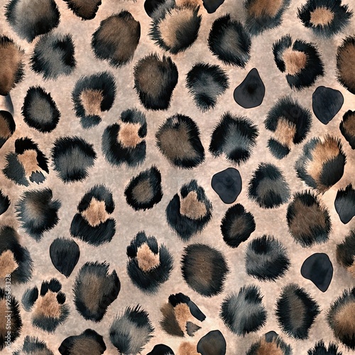 Watercolor Leopard Seamless Pattern