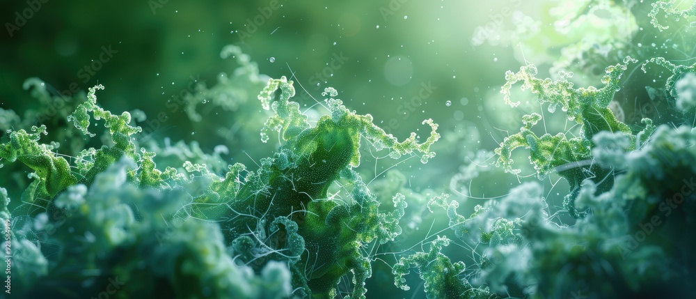 Fototapeta premium Detailed Hologram of Algae Cell in High