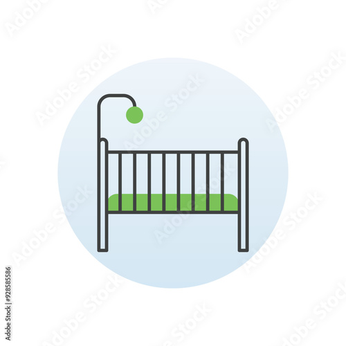 Baby crib vector icon