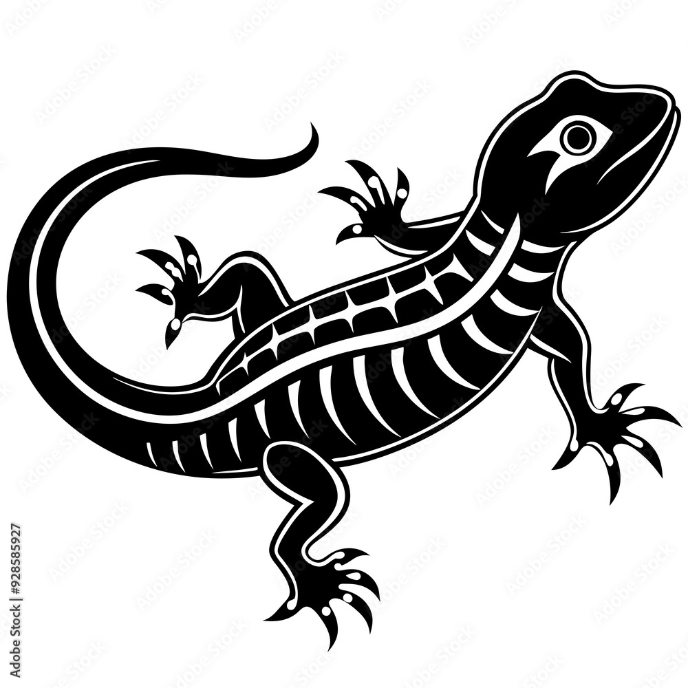 Obraz premium Lizard silhouette