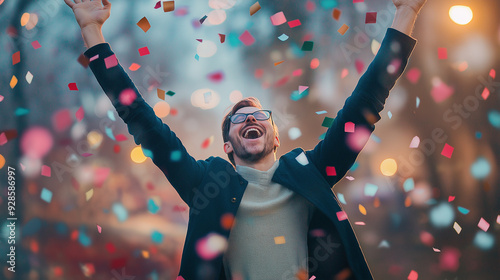 Joyful Celebration with Confetti