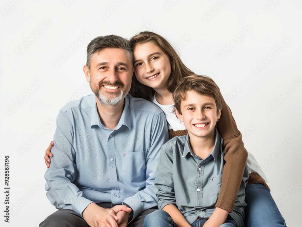 Family father mother son daughter kid studio photo white background Family father mother son daughter kid studio photo white background