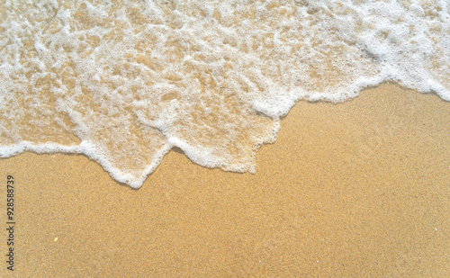 Fototapeta Naklejka Na Ścianę i Meble -  Waves on the golden sandy seashore