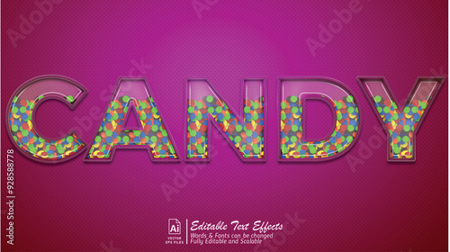 semi realistic candy editable text effects photo