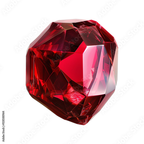 isolated red ruby colored gemstone diamond crystal