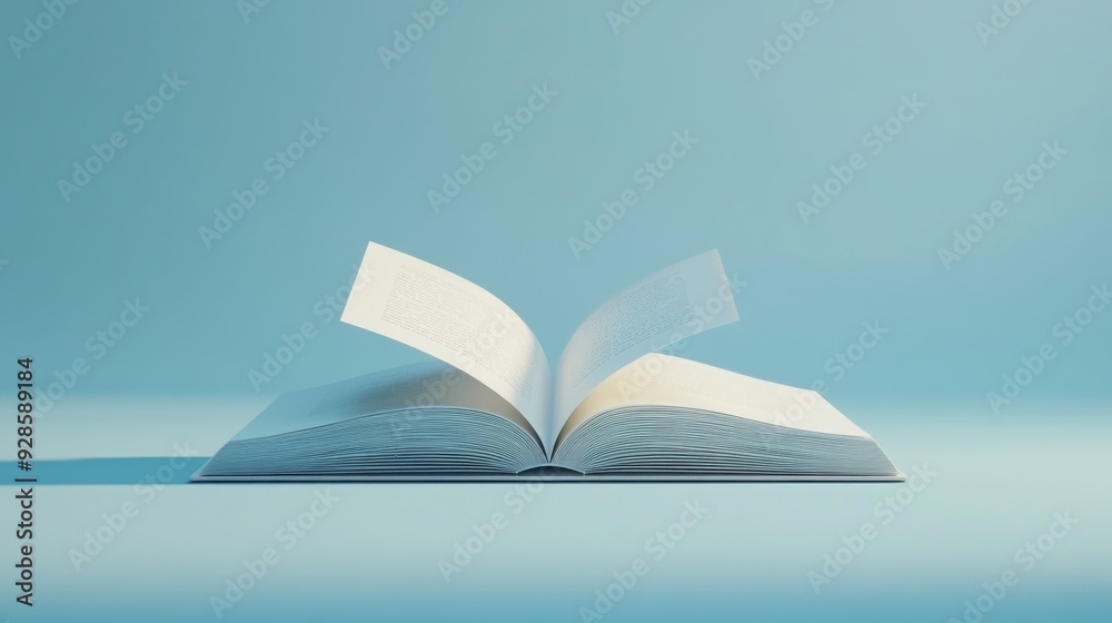 open book, minimalist style, Front view, simple and clean background open book, minimalist style, Front view, simple and clean background