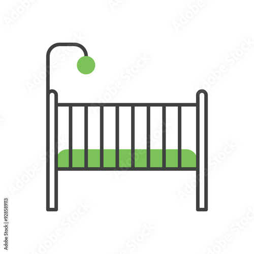 Baby crib vector icon