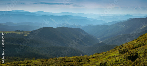 view of rocky outcrops of the Chornohirsky Ridge, Carpathians, Ukraine