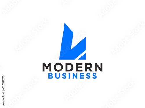Free Download Abstract Initial Letter L Logo. Blue Letter Origami Style isolated on White Background. Usable for Branding Logos. - GFXLoad
