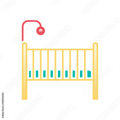Baby crib vector icon
