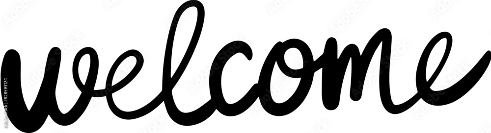 Handwritten welcome english letter design Handwritten welcome english letter design