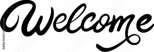 Handwritten welcome english letter design