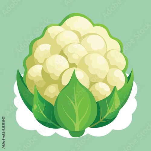 illustration of a cauliflower, Cauliflower vector. Vegetables for healthy cooking