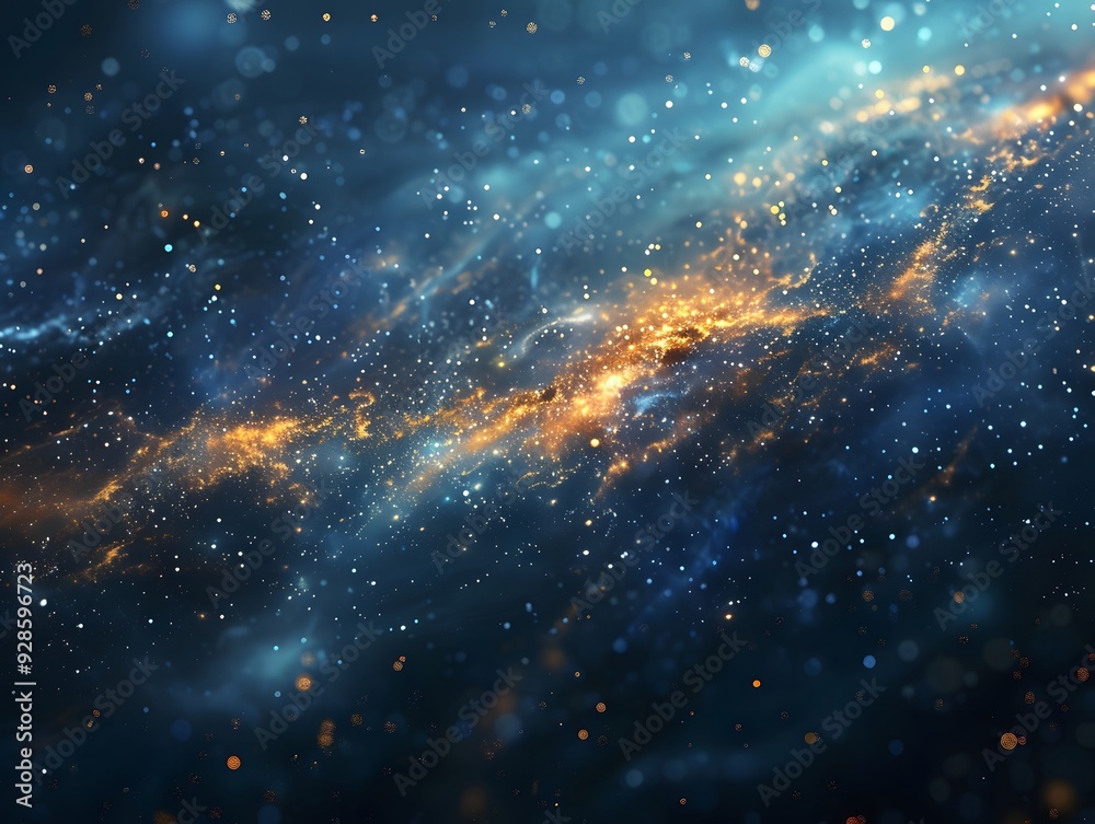 Abstract Cosmic Background with Golden Sparkles. Abstract Cosmic Background with Golden Sparkles.