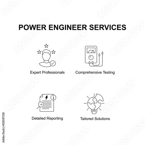 Comprehensive Electronic Engineer Services icons with editable stroke.
