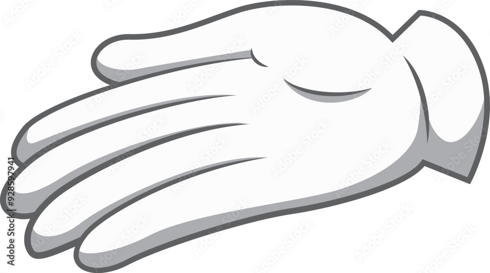 Open arm gesture. Giving hand in white glove Open arm gesture. Giving hand in white glove