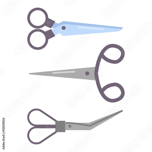 Surgical instruments for operation. Vector isolated set of tools for surgeon. Device or instrument for cutting, lister s bandage scissors, surgery and health care treatment in hospitals