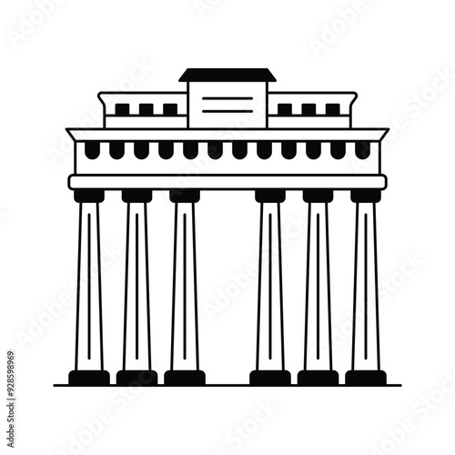Customizable icon of brandenburg gate in trendy design style