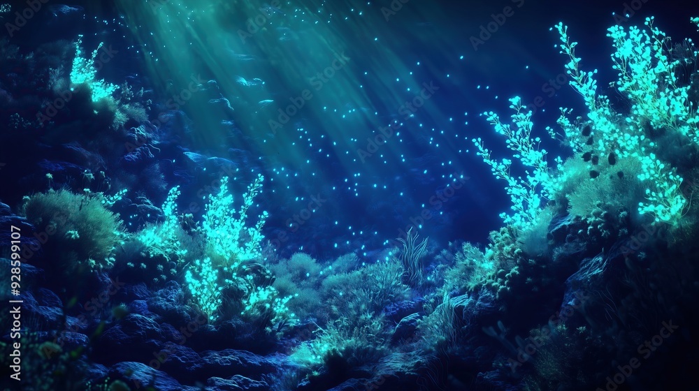 Fototapeta premium Underwater Algae and coral.