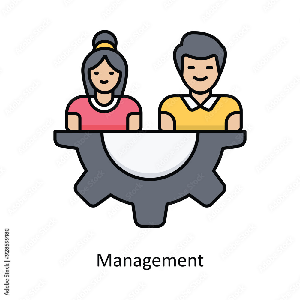 Management vector filled outline Icon Design illustration. Graphic Design Symbol on White background EPS 10 File